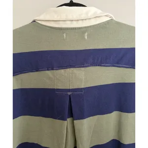 Free People We The Free Peyton Rugby Tee Blue/Green Stripe Women's Size Small‎ thumbnail 4