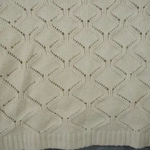 Joie Womens XL Ivory Cream Diamond Pointelle Knit Crewneck Sweater Long‎ Sleeve thumbnail 3