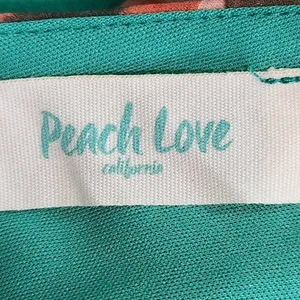 Peach Love California Green Floral Mini Dress Size Large Wedding Guest Dress thumbnail 7