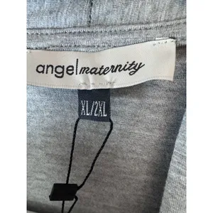 Angel Maternity Womens Sz XL/2XL Bamboo Robe Grey Crochet Trim Hospital Robe NWT thumbnail 7