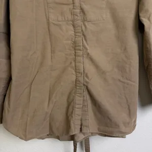 Snidel Button Up Top Womens Size 0 Tan Corduroy Long Sleeve Tie Back Casual * thumbnail 4