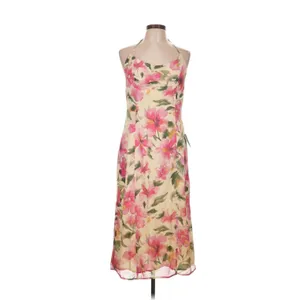 Lulus Harleigh Light Yellow Floral Halter Midi Dress Large Garden Party thumbnail 2