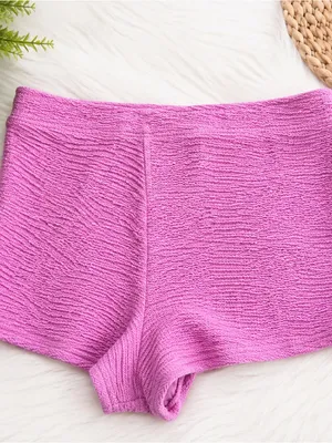 Dippin’ Daisy’s Pink Textured Bikini Set Size M Bali Top High Waist Bottom thumbnail 7
