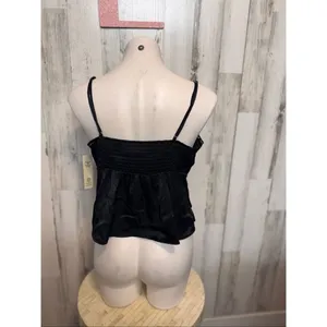 No Boundaries Black Lace Trim Cami Top XL 16-18 Adjustable Straps Flowy thumbnail 4