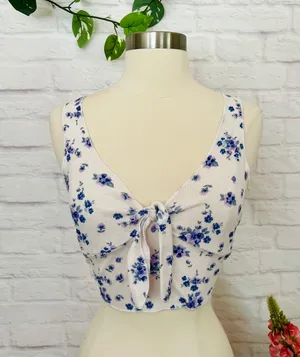 Boutique Ditsy Floral Crop Top thumbnail 1
