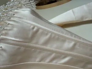HOUSE‎ OF CB 'Aubrie' Vintage Cream Embellished Satin Corset With Sleeve NWOT S thumbnail 5