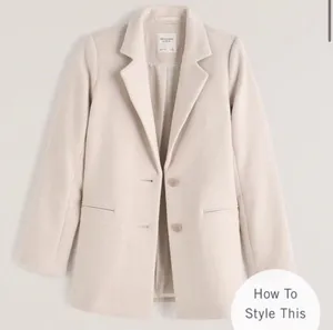 Abercrombie and Fitch Cream Wool Coat Blazer thumbnail 1