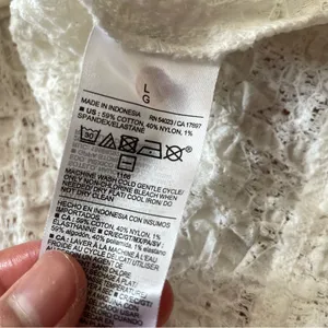 Old Navy White Textured Boho Long Sleeve Top Large Square Neck Cottagecore thumbnail 9