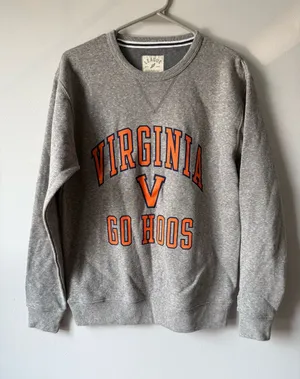 League Virginia Cavaliers HOOS Grey Navy Crewneck Sweatshirt Fleece Size S M thumbnail 1