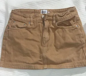 Princess Polly Denim Brown Mini Skirt thumbnail 1