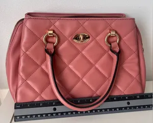 G by Guess Quilted Rose Pink Satchel with Gold Hardware thumbnail 1