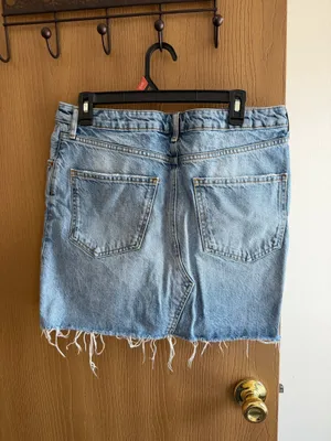ZARA Asymmetrical Demin Mini Skirt thumbnail 4