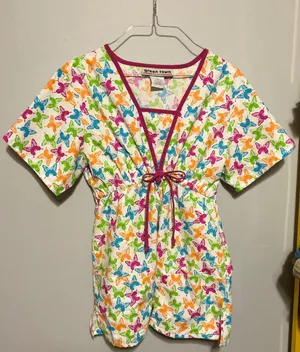 Butterfly Bow Scrub Top Multiple thumbnail 1