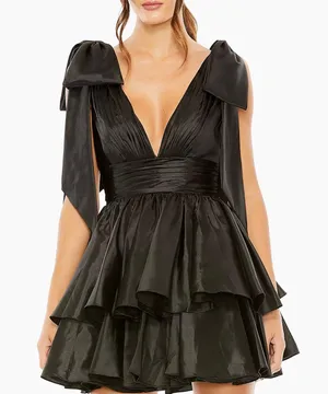 Mac Duggal Black Bow Shoulder Dress Homecoming/Cocktail thumbnail 4