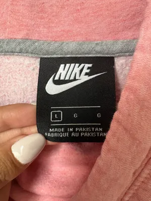 Nike Pink Women Crewneck Hoodie With White Swoosh L thumbnail 3