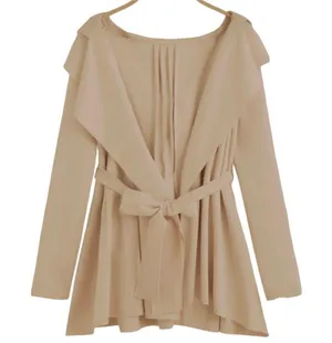 Jebie Fashion Beige Belted Dust Jacket thumbnail 2