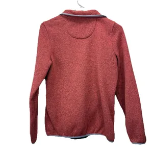 LL Bean Womens Rust Orange Sweater Fleece Pullover 1/4 Snap Size XS Pockets thumbnail 6