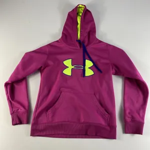 Under Armour Hoodie Womens XS Pink UA Fleece‎ Hooded Sweatshirt Storm Women's thumbnail 1