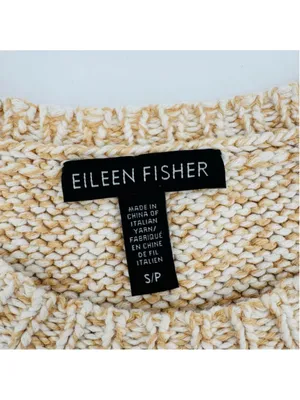 NWOT Women's Eileen Fisher Twisted Chainette Organic Cotton Sweater Size S Beige thumbnail 5