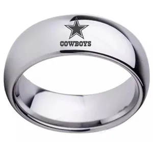 8mm Dallas Cowboys Silver Arc Ring thumbnail 1