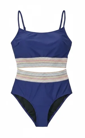 Women’s Navy Blue 2-Piece Bikini Set High-Waisted Swimwear Size M thumbnail 1