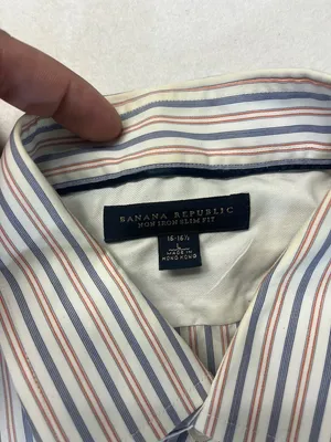 Men's Bananas Republic Striped Long-Sleeve Button-Down Shirt Size Large thumbnail 4