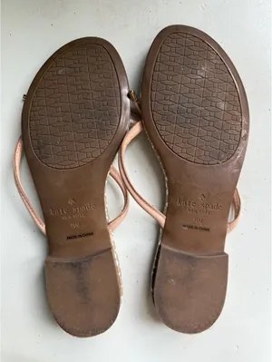 Kate Spade New York Women's Beige and Pink Bow Sandals Size 7M thumbnail 5
