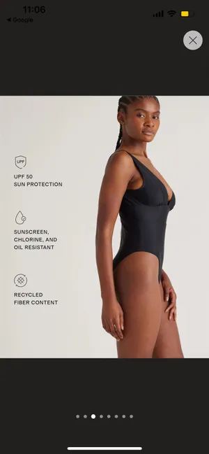 New Quince Italian Plunge One-Piece Swimsuit Size Small MSRP $52 thumbnail 3