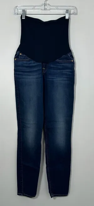 7 For All Mankind Maternity Skinny Jeans Size 26 Dark Wash Full Belly Panel thumbnail 1