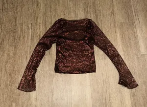 Free People NWOT Late Night Disco Layering Top in Hot Fudge Sequin - Small thumbnail 6