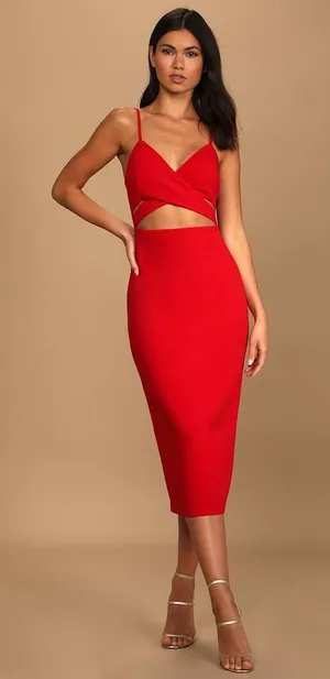 Lulus Cross your heart body con cut out dress thumbnail 1