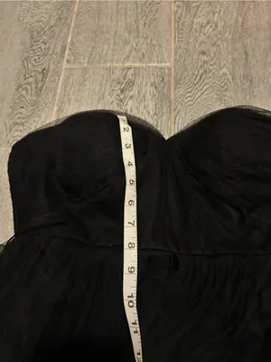 Jenny Yoo Black Strapless Evening Gown - sparkly black maxi dress - size 8 thumbnail 4