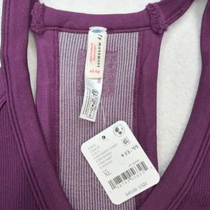 Free People Movement Women's All Clear V Neck Striped Cami Mulberry Size XL NWT thumbnail 5
