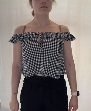Billabong Peach Kisses Top - Gingham Black/White - XS thumbnail 10