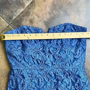 J. Crew Blue Lace Strapless Sweetheart Mini Dress 6 thumbnail 3