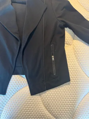 Banana Republic Black Draped Open-Front Women's Blazer Jacket thumbnail 4