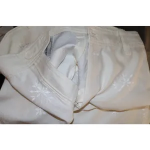 Zara embroidered wide leg trouser pants thumbnail 6