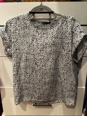 Chic SHEIN Dalmatian Dot Blouse 🖤🤍 thumbnail 1