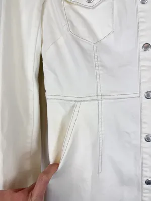 NWT Free People Dynomite Denim White Long Sleeve Mini Shirt Dress Size‎ XS thumbnail 10