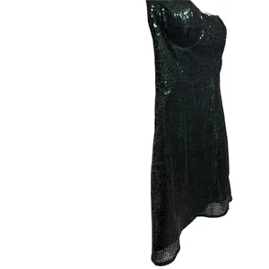 Lulu's Emerald Green Strapless Sequin Mini Dress S 4-6 EUC thumbnail 4