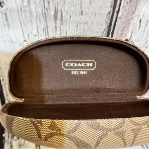 Coach brown classic vintage monogram glasses case thumbnail 3