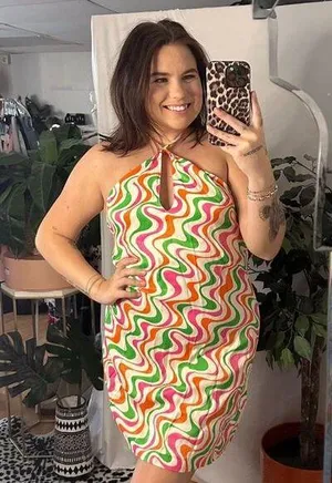 Zara Halter Swirl Whimsical Mini Dress Multi XL NWT thumbnail 1