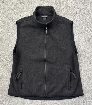 Vintage Woolrich Wool Vest Charcoal Gray Outdoor Travel USA Women's Large thumbnail 1