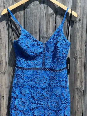 Lulu's Taliah Blue Lace Midi Dress thumbnail 4
