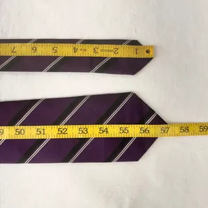Polo By Ralph Lauren Men's Silk Tie Purple Striped Classic Handmade Necktie thumbnail 7