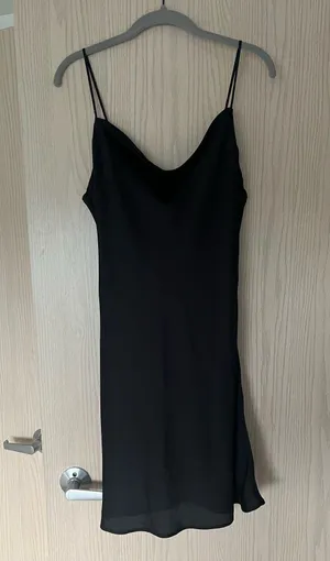 Abercrombie and Fitch Black Slip Dress with Cowl Neckline Sz Medium thumbnail 1
