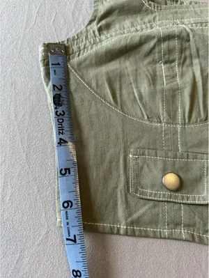 Francesca’s Mi Ami Green Crop Top Corset Zip Front Sleeveless Women’s M thumbnail 3
