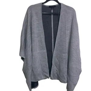 Ann Taylor Gray Knit Open‎ Front Kimono Cardigan Sweater Women's thumbnail 2