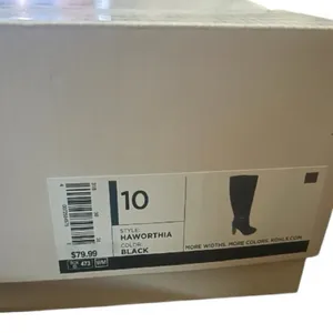 Lauren Conrad Hawthoria Tall Black Faux Suede Sheath Heeled Boots 10 EUC thumbnail 7