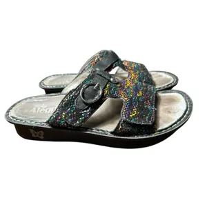 Alegria Sandals Slip On Rainbow Black Women's Size‎ EU 40, US 9 Comfort #S19-1 thumbnail 2